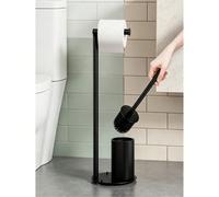 1 pezzo Portarotolo da terra con spazzola per WC abbinata, organizer multifunzione per il bagno per riporre rotoli di carta igienica e strumenti di pulizia, supporto da pavimento salvaspazio adatto pe