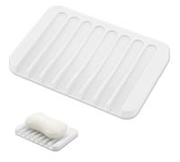 1 Pezzo Portasapone in Silicone,Portasapone Bagno,Portasapone,Porta Sapone Silicone,Portasaponetta,Porta saponetta bagno,Portasapone con Scarico,Portatile,per Bagno,Cucina,Viaggi (Bianco)