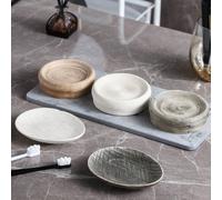 1 pezzo Portasaponetta da bagno in ceramica retrò per hotel e B&B, piccolo portasaponetta creativo, piatto ovale in ceramica per filtrare il sapone Rotondo-bianco,Rotondo - nero,rotondo-marrone,Ovale-