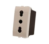 1 Pezzo Presa Bipasso Bivalente 2P+T 10/16A 220V, Compatibile con Bticino Living Light, Colore Bianco