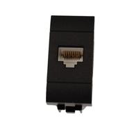1 Pezzo Presa Dati RJ45 CAT6, Connettore Rete LAN, Compatibile con Bticino Living International, Colore Nero, Serie MBL, 1 Modulo