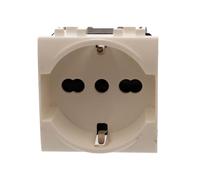 1 Pezzo Presa Schuko Universale 2P+T 10/16A 220V, Compatibile con Bticino Living Light, Colore Bianco, Occupa 2 Moduli