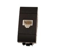 1 Pezzo Presa Telefonica RJ11, Compatibile con Bticino Living International, Colore Nero, Serie MBL, 1 Modulo