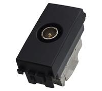 1 Pezzo Presa TV Passante Maschio, Compatibile Con Vimar Arkè, Colore Nero