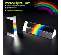 1 pezzo Prisma in vetro ottico, riflettore dello spettro, articolo scientifico per l'educazione, adatto come regalo, hobby, insegnamento scolastico, accessori per fotografia e riprese Dimensioni: 8*2,