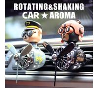 1 pezzo Profumatore per auto con elica rotante e ventilatore, divertente decorazione a forma di orsetto pilota, cane husky, aereo, per diffusione di aromi, accessorio per interni auto, regalo ideale p