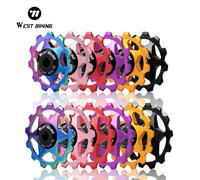 1 pezzo Puleggia del deragliatore per bicicletta WEST BIKING, rullo guidacatena per bicicletta da strada/mountain bike da 13T/11T con cuscinetto a sfera 13T,11TLega di alluminio