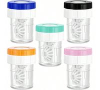 1 pezzo Pulitore manuale per lenti a contatto multicolore, contenitore rotante portatile per la pulizia delle lenti a contatto, contenitore di immersione igienico per la conservazione delle lenti a co