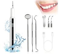 1 pezzo Pulitore per denti a ultrasuoni, Scaler dentale elettrico, Rimuove tartaro, placca, macchie, 5 modalità di pulizia, Impermeabile IPX6, Ricarica 3 ore, Standby 90 giorni, Batteria 500mAh Bianco