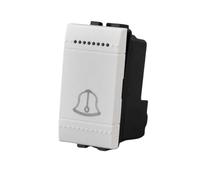 1 Pezzo Pulsante Con Disegno Campanello, 1P 16A 220V, Compatibile Con Bticino Living Light, Colore Bianco, Retroilluminabile, 1 Modulo, Serie MBL