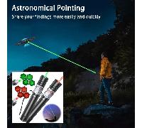 1 pezzo Puntatore laser a lunga gittata, penna laser ricaricabile USB come giocattolo per gatti, messa a fuoco regolabile con copriestremità a forma di stella, corpo in lega di alluminio, varie fantas