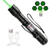 1 pezzo Puntatore laser ricaricabile ad alta potenza con ricarica USB e cappuccio a cielo stellato - Adatto per riunioni al chiuso, addestramento di animali domestici, campeggio all'aperto, osservazio