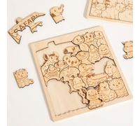 1 pezzo Puzzle di abbinamento alieno per prescolari, puzzle educativo con animali e dinosauri, giocattolo di interazione genitore-figlio in legno, con diversi stili creativi di puzzle alieno, esercita