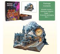 1 pezzo Puzzle in legno Chrono Train, puzzle in legno asimmetrico a forma di animale, gioco da festa unico, puzzle decorativo, puzzle magico da tavolo, puzzle educativo creativo per bambini, regalo pe