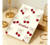 1 pezzo Quaderno a spirale con copertina rigida e design a ciliegia A5, griglia standard universitaria, adatto per uso in ufficio e studio, è un ottimo regalo per insegnanti e studenti, realizzato con