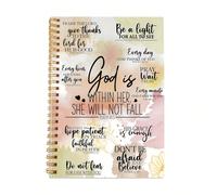 1 pezzo Quaderno a spirale cristiano ispiratore - Versetto biblico "Dio è dentro di lei, non cadrà" con 100 pagine di preghiere e Scritture edificanti, regalo religioso perfetto per donne, scuola, lav