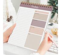 1 pezzo Quaderno a spirale minimalista, 52 pagine non datate, adatto per ufficio e studenti, lista delle cose da fare per migliorare l'efficienza lavorativa, forniture per ufficio degli insegnanti, de