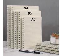 1 pezzo Quaderno con spirale A5/B5/A4, 80 fogli, blocco note extra spesso per studenti, diario di scrittura portatile a righe in stile minimalista A4 [linea orizzontale] 80 fogli 160 pagine,A5 [linea 