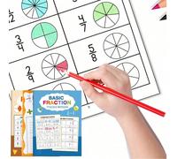 1 pezzo Quaderno di esercizi base sulle frazioni per bambini, educazione prescolare per imparare le frazioni in modo interessante, dal semplice al complesso. Parete delle frazioni, grafico delle frazi