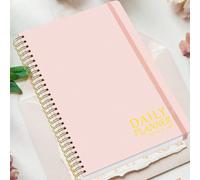 1 pezzo Quaderno pianificatore giornaliero - Quaderno giornaliero non datato formato A5 con lista dei compiti, priorità e note per lavoro, scuola e produttività, forniture per ufficio Carta tessile