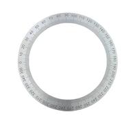 1 pezzo quadrante in acciaio inox angolare goniometro a 360 gradi accessori rotondi strumento misuratore piastra decorativa (130 x 101 x 1 mm)