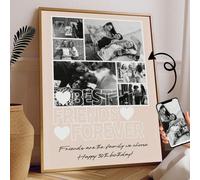 1 pezzo Quadro personalizzato su tela, regalo di compleanno per la migliore amica, immagine delle amiche del cuore, collage fotografico personalizzato per BFF, ritratto di amiche, cartellone con foto,
