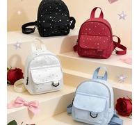 1 pezzo Questo elegante mini zaino con chiusura lampo e stelle scintillanti è un design unico e versatile, perfetto per l'uso quotidiano. Disponibile in più colori, questa borsa di alta qualità è un e