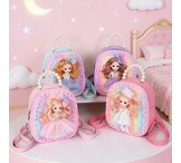 1 pezzo Questo pratico e carino mini zaino con chiusura lampo e un design a principessa di perle stilizzato è una scelta dolce e versatile adatta a varie occasioni. È perfetto per attività all'aperto,