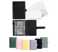 1 pezzo Raccoglitore di bilancio A6 con buste per contanti, libro di risparmio di denaro, pianificatore di budget in pelle PU con 12 tasche per raccoglitore A6, sistema di buste per riempimento di con