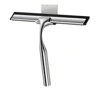 1 pezzo Racla in acciaio inossidabile con lama in silicone e manico ergonomico - antiruggine, adatta per bagno, cucina, pulizia vetri auto - con gancio, può essere utilizzata per porta doccia, finestr