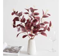 1 Pezzo Ramo di Eucalipto Artificiale, Foglie di Eucalipto Argento del Dollaro, Pianta di Eucalipto Artificiale, Rami di Eucalipto, Verde per profumo da Matrimonio, Vaso, Decorazione Casa e Ufficio, C