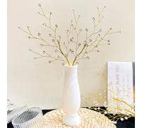 1 pezzo Ramo di fiori artificiali di lusso con cristalli, durevole e senza manutenzione, adatto per decorazioni da matrimonio, regali per le feste, bouquet, feste, decorazione della casa vetro