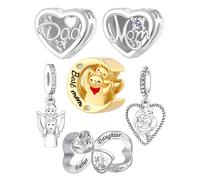 1 pezzo Regalo alla moda e raffinato per i genitori, tema dell'amore familiare con cuore, orso e simbolo dell'infinito, ciondolo con perline, design di nicchia, braccialetto e collana fai-da-te versat
