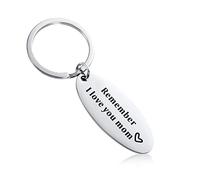 1 Pezzo Regalo Festa Della Mamma Portachiavi Festa Della Mamma Regalo di Compleanno della Mamma Ricorda Ti Amo Mamma Festival Regali Portachiavi dal Figlio Figlia (Argento)