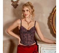 1 pezzo Reggiseno a canottiera modellante con stampa multicolore a tema forestale, può essere indossato come capo esterno, con ferretto per un sostegno adeguato, biancheria intima aderente L,M,S,XLPia