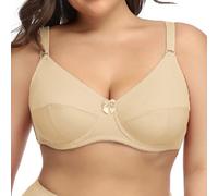 1 pezzo Reggiseno ultra sottile eletto in tinta unita taglie comode da donna con ferretto elastico, semplice e confortevole, per l'uso quotidiano 80C,80D,85C,85D,90C,90D,90E,95C,95D,95E,100C,100D,100E