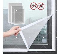 1 pezzo Rete antizanzare autoadesiva invisibile, protezione estiva dalle zanzare, facile da utilizzare, schermo in rete bianca rimovibile, senza necessità di foratura, con gancio e anello 50*80 cm,1 p