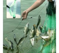 1 Pezzo Rete Da Pesca Verde Di 20m X 1.5m Con Dimensione Maglie Di 2.5 Cm E Fatta Di 3 Strati Di Corda Verde; Adatto Per La Pesca Di Pesci Nei Fiumi, Mari E Altre Acque Tagli Unica,Maglia alta 1,5 m, 