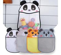 1 pezzo Rete organizzatrice di giocattoli da bagno per bambini/neonati, borsa di stoccaggio, borsa di stoccaggio a forma di cartone animato con ventosa, cestino di stoccaggio da appendere in bagno, bo