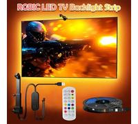 1 pezzo Retroilluminazione LED RGBIC con telecomando, alimentazione USB, sensore colore AR, selezione colore intelligente, facile installazione, adatto per PC/TV/Monitor/Smart TV 500 cm/196,85 pollici