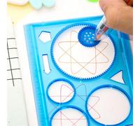 1 pezzo Riga creativa Spirograph con tabellone dei modelli, strumento di pittura e scrittura per bambini, premio e regalo, per ufficio, scuola, disegno, studente, pennarelli, cancelleria, ragazzi, rag