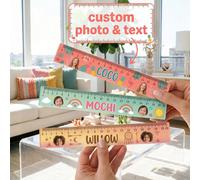 1 pezzo Righello acrilico personalizzato con foto e nome per bambini, righello di misurazione personalizzato con cartoni animati per bambini, righello di misurazione personalizzato per il ritorno a sc