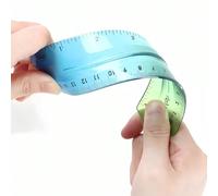 1 pezzo Righello flessibile e morbido da 20 cm x 15 cm, con scala in centimetri e pollici, a colori arcobaleno, per ufficio, studenti, scuola, forniture essenziali per il ritorno a scuola Policloruri 