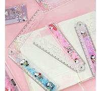 1 pezzo Righello pieghevole con sabbia in movimento Snoopy 2026, merchandising dell'anime classico "Peanuts Comics", articolo di cartoleria essenziale per la stagione scolastica! Design pieghevole da 