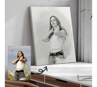 1 pezzo Ritratto a matita personalizzato disegnato a mano, conversione di foto personalizzata in opera d'arte, schizzi dettagliati in grafite, arte grafica unica per persone, San Valentino, decorazion