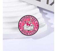 1 pezzo "ROMANTASY BOOK CLUB" Spilla in lega di zinco smaltata a forma di libro, spada, cuore e farfalla, accessorio romantico e fantasioso per amanti dei libri, design da donna, per club di lettura e