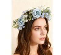 1 pezzo Romantica fascia per capelli da sposa con fiori stile natura e fata, adatta per spiaggia, resort, fotografia, corone e diademi, costumi, ghirlande per capelli, accessori per capelli, adatta pe