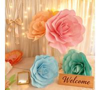 1 pezzo Rosa artificiale in schiuma di PE, dimensione 30cm-80cm, Rosa gigante, Fiore bianco grande, Decorazione fai-da-te per camera, matrimonio, casa, tavolo da pranzo, festa, giardino 30cm,40cm,50cm
