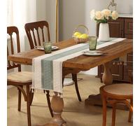 1 pezzo Runner da tavolo vintage di lusso, intrecciato e con nappe, centrini decorativi termoisolanti per tavolo da pranzo, mobile, divano, tavolino da caffè 30*180,30*220,30*200,30*160,30*300,30*275,