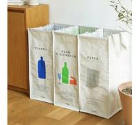 1 pezzo Sacchetti per la raccolta differenziata dei rifiuti | Sacchetti di stoccaggio pieghevoli in PP - Riutilizzabili e impermeabili per cucina, casa, hotel e gestione immobiliare | Organizzatori pe